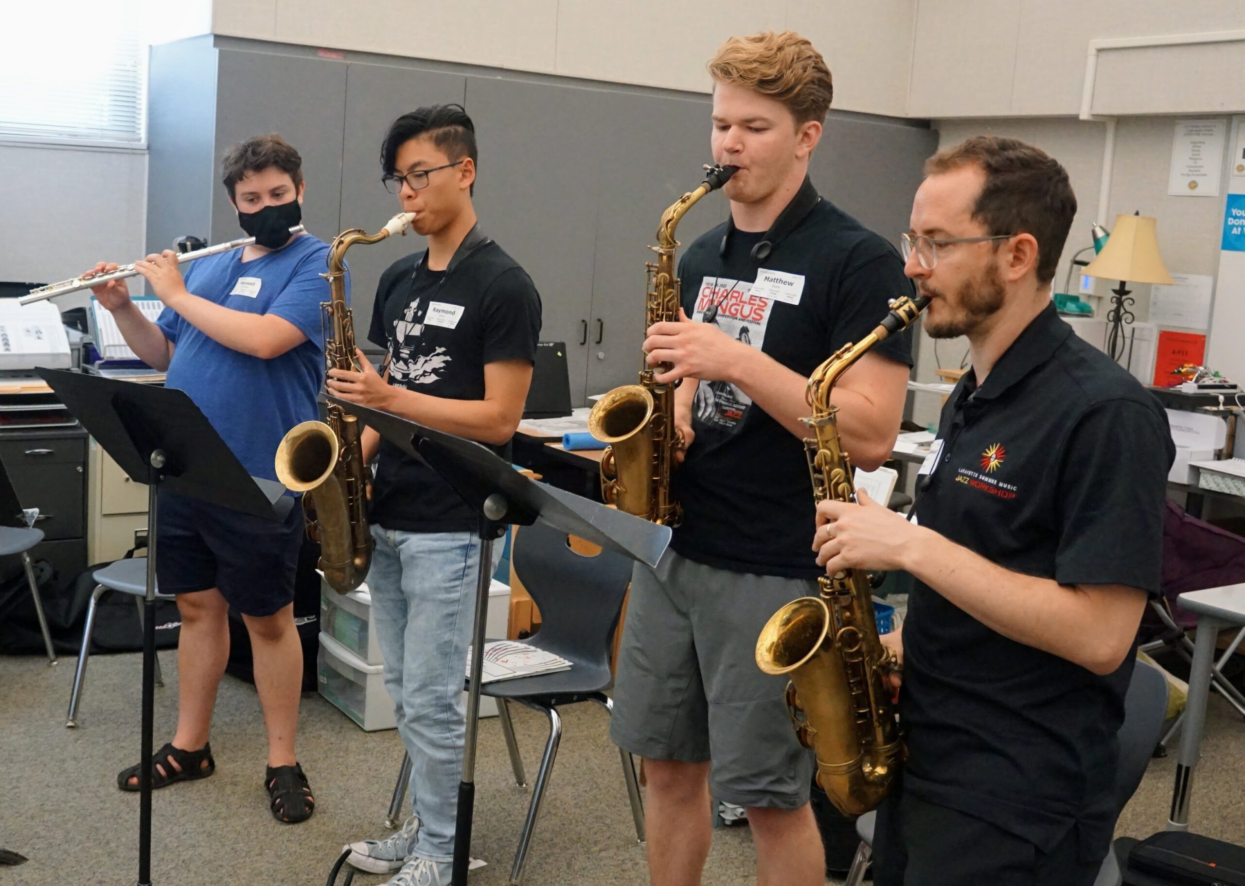 musicians playing saxophone