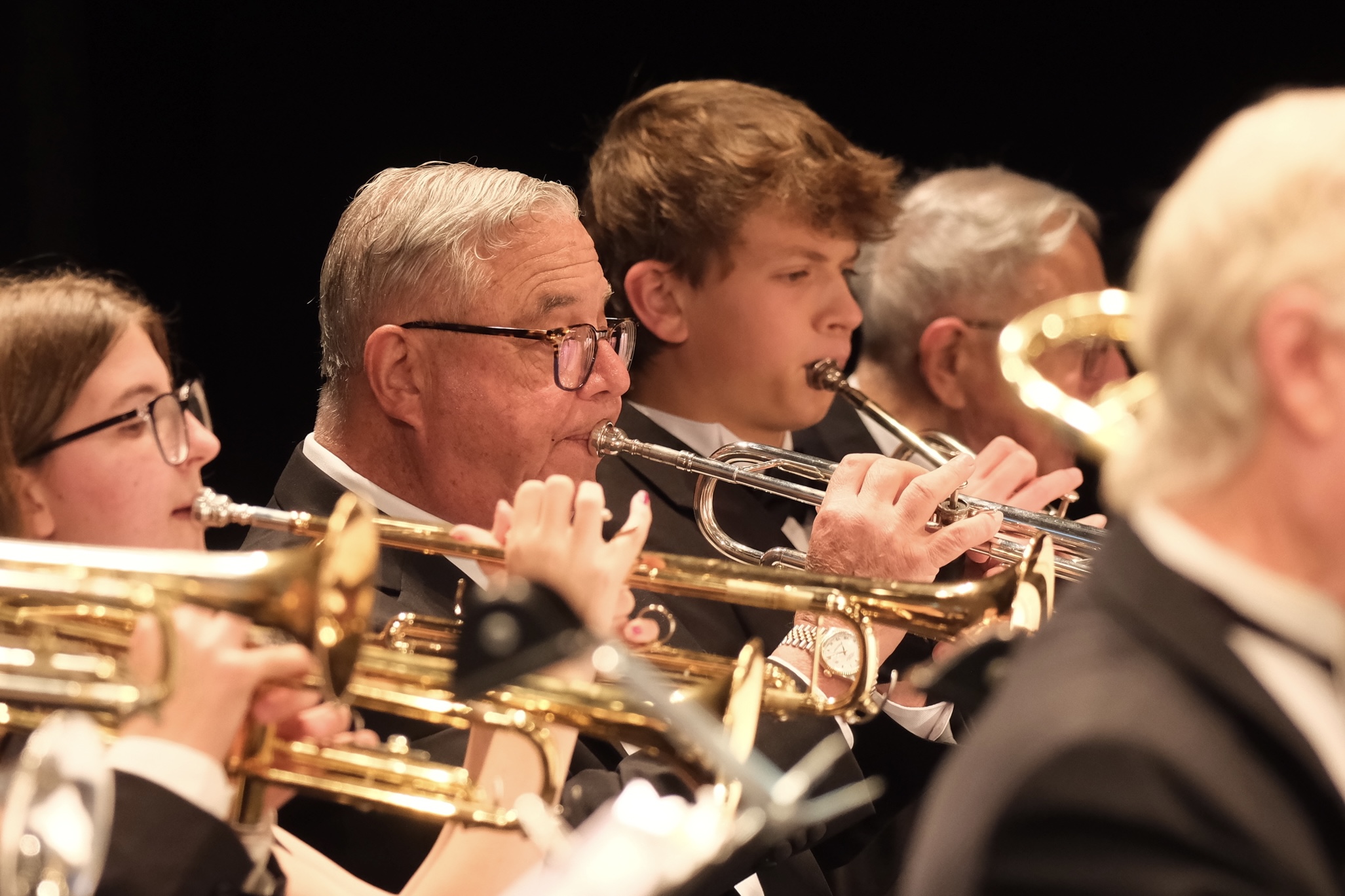 musicians playing trumpet